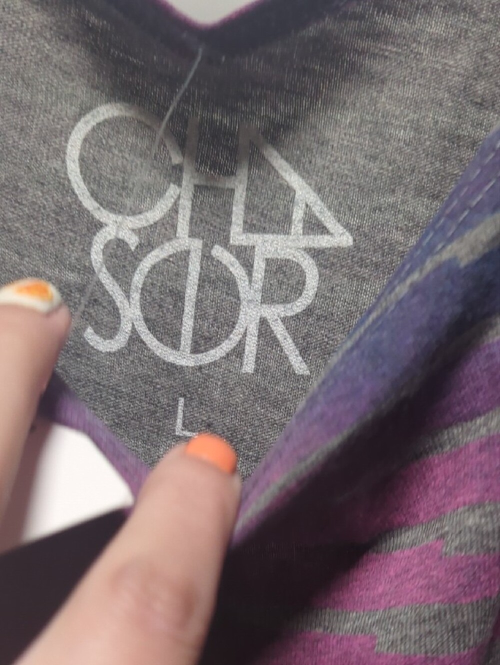 Chaser Striped Scoop Neck Tank Top - Green, Purple, Pink - Picture 2 of 7